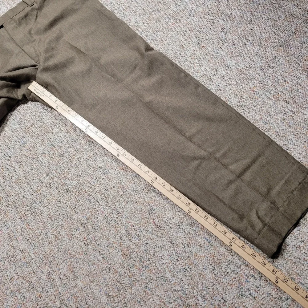 L.L. Bean Dress Pants Men 36x30 Brown Tan‎ Wool Classic Fit Chinos Trousers VTG